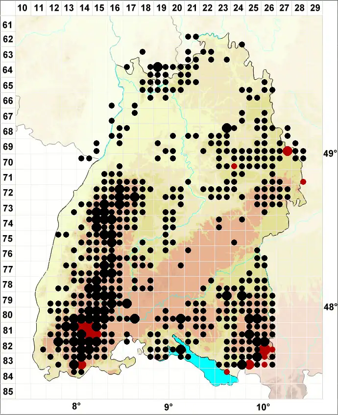 Verbreitungskarte regional